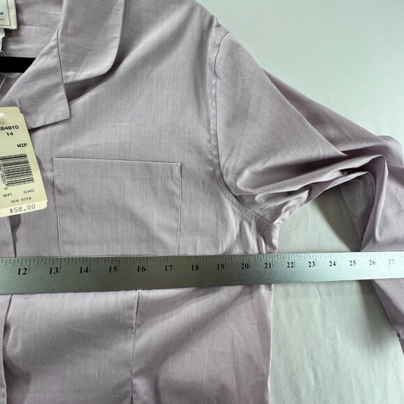 Field Manor Modern Classic Shirt Womens 14 Long Sleeves Button Up Collared Lilac - Picture 6 of 7